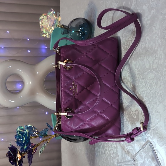 Kate Spade Purple Satchel with Quilted Leather and Gold Accents - Picture 2 of 6